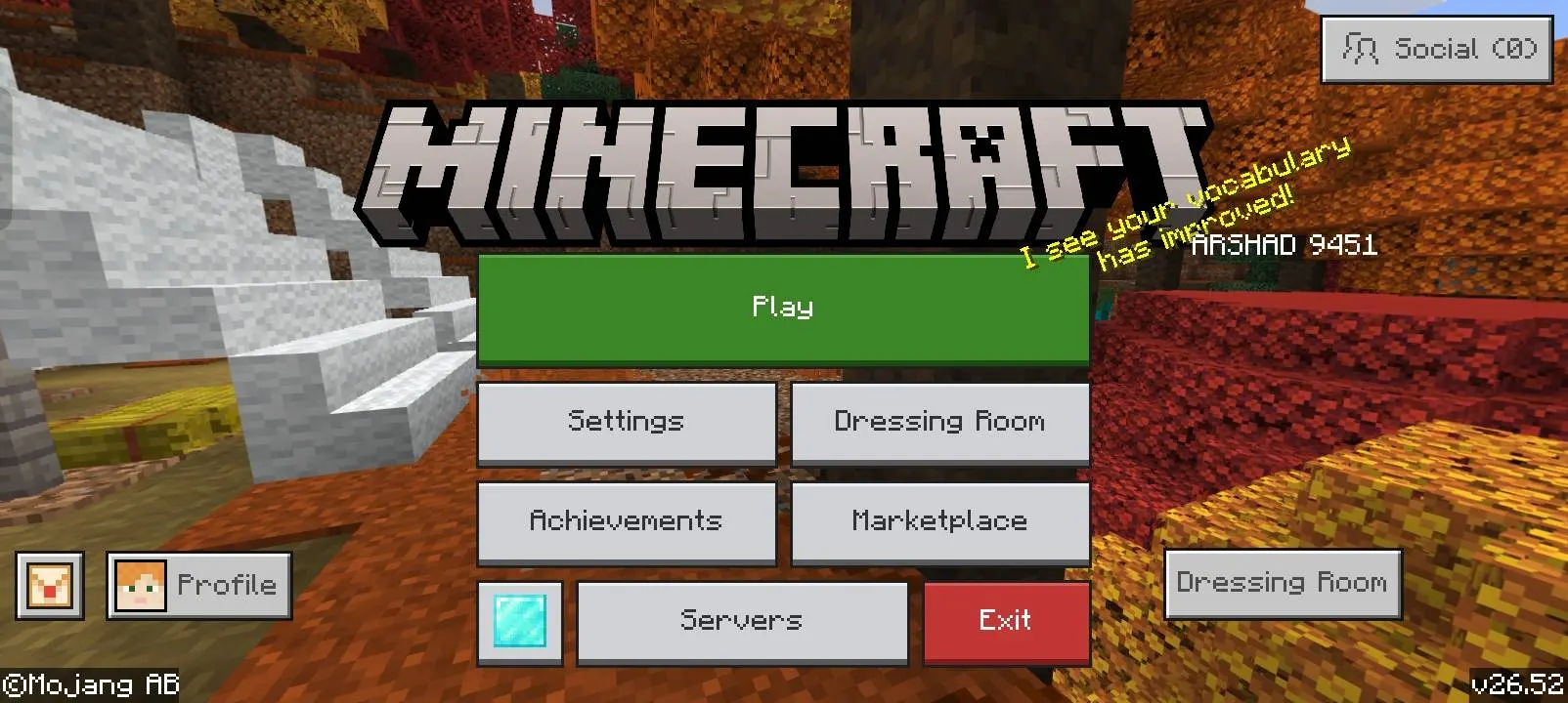 Ender UI main menu
